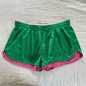 Retro Nike Mesh Shorts - Green & Pink